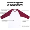 image:imageAmerican Apparel Unisex Adult CVC Raglan TShirt Style G2003cvc 2PackWhiteHeather Arctic 2pack
