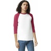image:imageAmerican Apparel Unisex Adult CVC Raglan TShirt Style G2003cvc 2PackWhiteHeather Cardinal 2pack