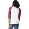 image:imageAmerican Apparel Unisex Adult CVC Raglan TShirt Style G2003cvc 2PackWhiteHeather Cardinal 2pack