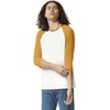 image:imageAmerican Apparel Unisex Adult CVC Raglan TShirt Style G2003cvc 2PackWhiteHeather Mustard 2pack
