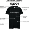 image:imageAmerican Apparel Unisex Adult Fine Jersey TShirt Style G2001 MultipackBlack  White Logo Center Print  1pack