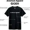 image:imageAmerican Apparel Unisex Adult Heavyweight Cotton TShirt Style G1301G1301gd MultipackBlack  White Logo Center Print  1pack