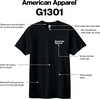 image:imageAmerican Apparel Unisex Adult Heavyweight Cotton TShirt Style G1301G1301gd MultipackBlack  White Logo Left Print  1pack