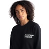 image:imageAmerican Apparel Unisex Adult Reflex Fleece Crewneck Sweatshirt Grf496aaBlack  White Logo Left Embroidered  1pack