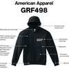 image:imageAmerican Apparel Unisex Adult Reflex Fleece Pullover Hoodie Sweatshirt Grf498aaBlack  White Logo Left Embroidered  1pack