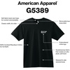image:imageAmerican Apparel Unisex Adult Sueded TShirt Style G5389 MultipackSueded Black  White Logo Left Embroidered  1pack