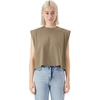 image:imageAmerican Apparel Womens Heavyweight Cotton Boxy Cropped Garment Dyed Muscle Style G307GD Muscle TShirt 2PackFaded Brown 2pack