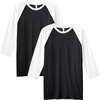 image:imageAmerican Apparel Unisex Adult CVC Raglan TShirt Style G2003cvc 2PackBlackWhite 2pack