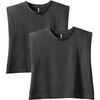 image:imageAmerican Apparel Womens Heavyweight Cotton Boxy Cropped Garment Dyed Muscle Style G307GD Muscle TShirt 2PackFaded Black 2pack
