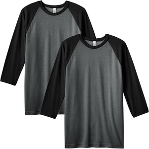 image:imageAmerican Apparel Unisex Adult CVC Raglan TShirt Style G2003cvc 2PackHeather CharcoalBlack 2pack