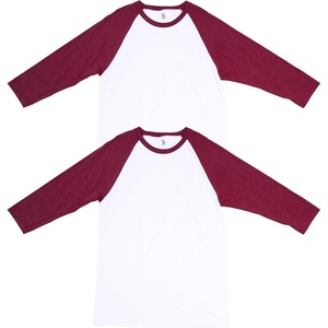 image:imageAmerican Apparel Unisex Adult CVC Raglan TShirt Style G2003cvc 2PackWhiteHeather Cardinal 2pack