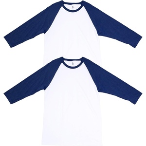 image:imageAmerican Apparel Unisex Adult CVC Raglan TShirt Style G2003cvc 2PackWhiteHeather Indigo 2pack