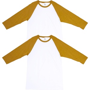 image:imageAmerican Apparel Unisex Adult CVC Raglan TShirt Style G2003cvc 2PackWhiteHeather Mustard 2pack