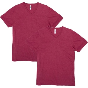 image:imageAmerican Apparel Unisex Adult CVC VNeck TShirt Style G2006cvc 2PackHeather Cardinal 2pack