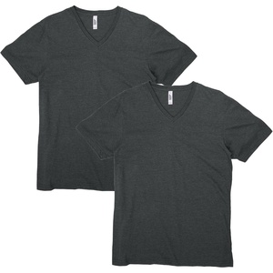 image:imageAmerican Apparel Unisex Adult CVC VNeck TShirt Style G2006cvc 2PackHeather Charcoal 2pack