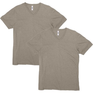 image:imageAmerican Apparel Unisex Adult CVC VNeck TShirt Style G2006cvc 2PackHeather Khaki 2pack