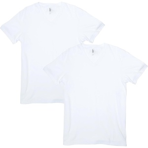 image:imageAmerican Apparel Unisex Adult CVC VNeck TShirt Style G2006cvc 2PackWhite 2pack