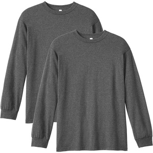 image:imageAmerican Apparel Unisex Adult Long Sleeve TShirt Style G1304 2PackHeather Charcoal 2pack