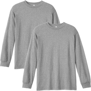 image:imageAmerican Apparel Unisex Adult Long Sleeve TShirt Style G1304 2PackHeather Grey 2pack