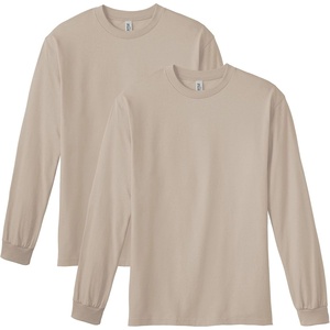 image:imageAmerican Apparel Unisex Adult Long Sleeve TShirt Style G1304 2PackSand 2pack