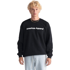 image:imageAmerican Apparel Unisex Adult Reflex Fleece Crewneck Sweatshirt Grf496aaBlack  White Logo Center Print  1pack