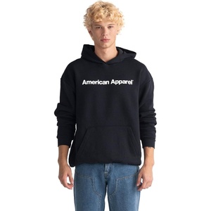 image:imageAmerican Apparel Unisex Adult Reflex Fleece Pullover Hoodie Sweatshirt Grf498aaBlack  White Logo Center Print  1pack