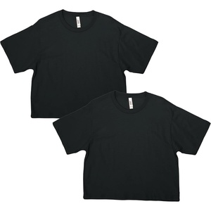 image:imageAmerican Apparel Womens Fine Jersey Boxy TShirt Style G102 2PackBlack 2pack