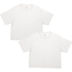 image:imageAmerican Apparel Womens Fine Jersey Boxy TShirt Style G102 2PackWhite 2pack
