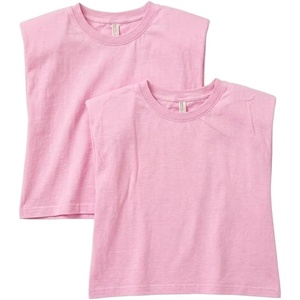 image:imageAmerican Apparel Womens Heavyweight Cotton Boxy Cropped Garment Dyed Muscle Style G307GD Muscle TShirt 2PackFaded Powder Pink